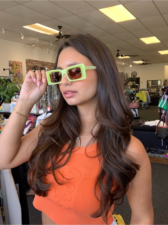 Cult Gaia Yellow Resin Sunglasses /w Case.
